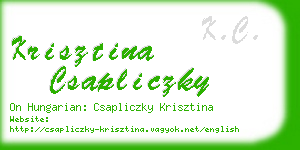 krisztina csapliczky business card